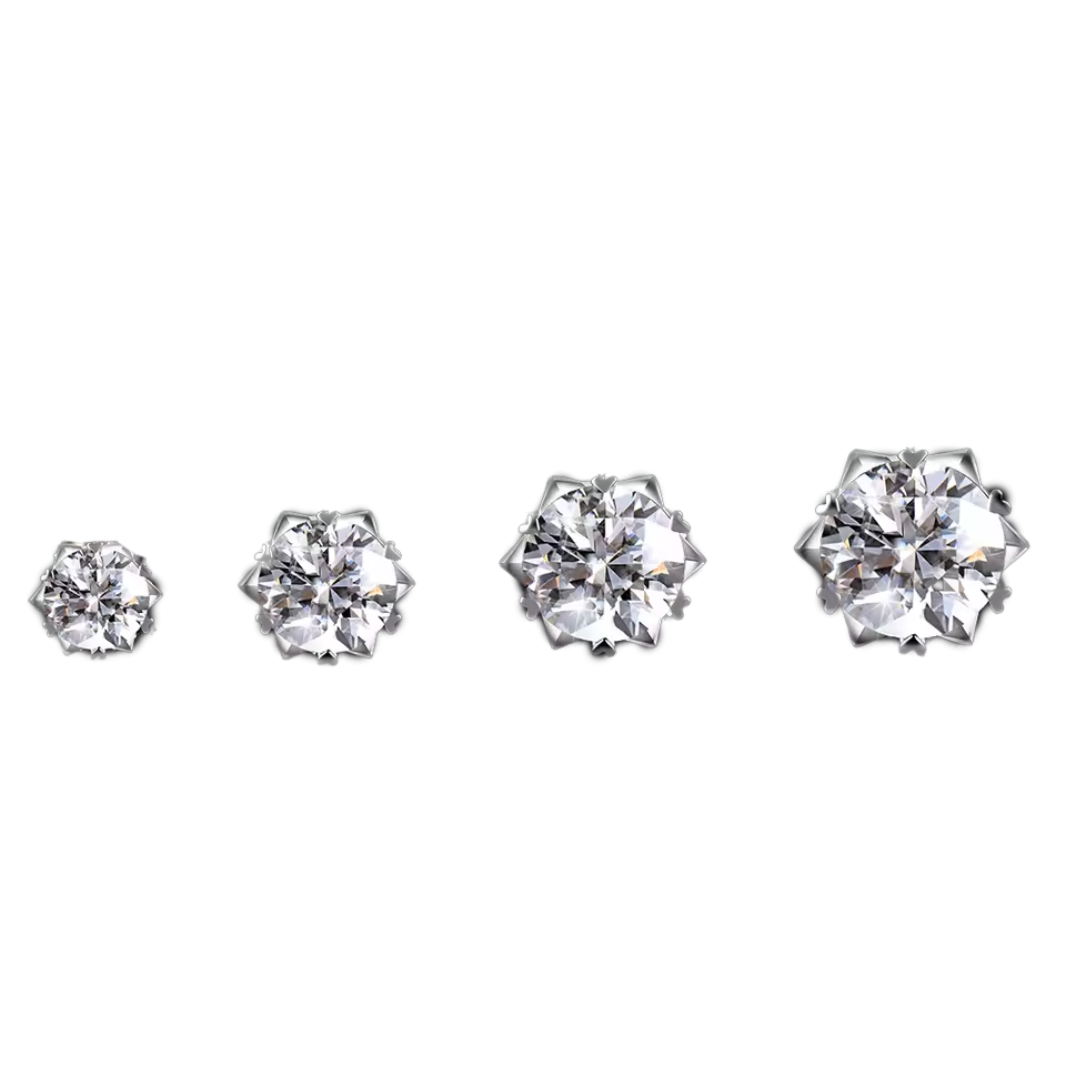 Round Brilliant Solitaire Stud Earrings - 925 Sterling Silver
